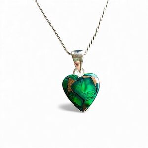 Green Mojave Turquoise Heart Pendant